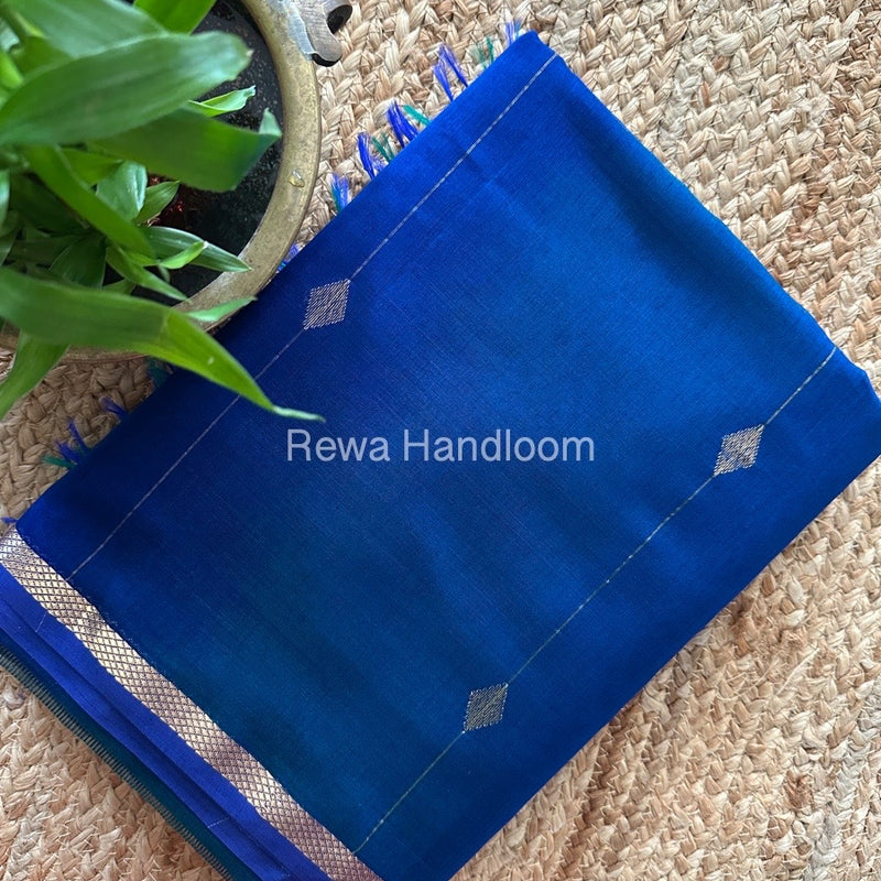 Blue Zari Butti Maheshwari Saree SBS037