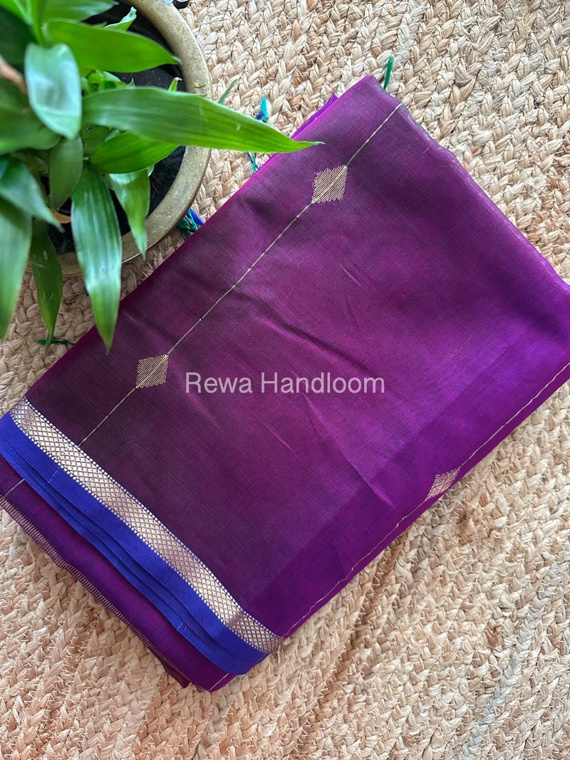 Magenta Zari Butti Maheshwari Saree SBS036