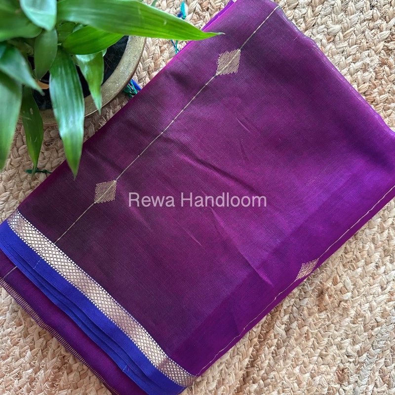 Magenta Zari Butti Maheshwari Saree SBS036