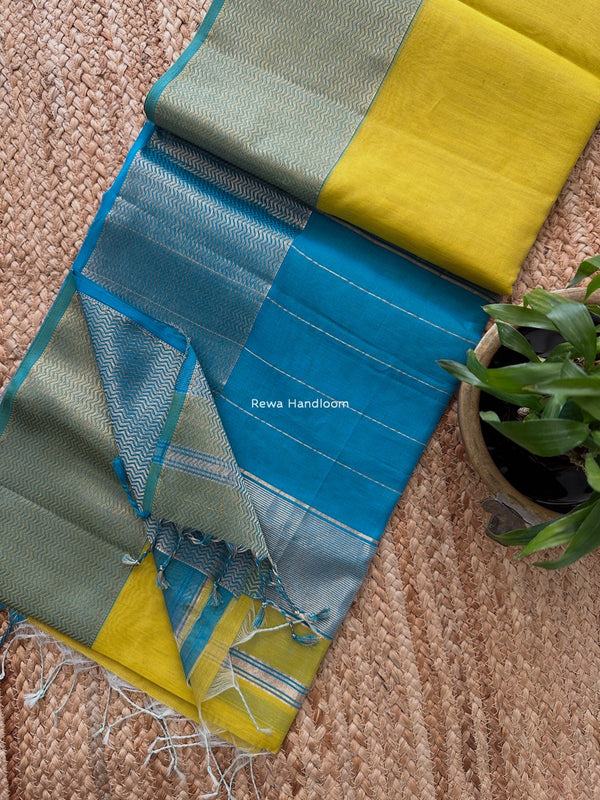 Maheshwari Zari Border Plain Saree 