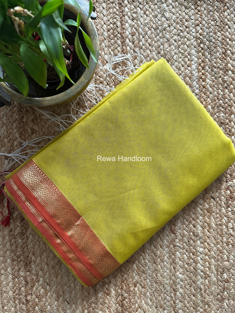 Maheshwari Yellow Rewa Lehar Saree ZBS012
