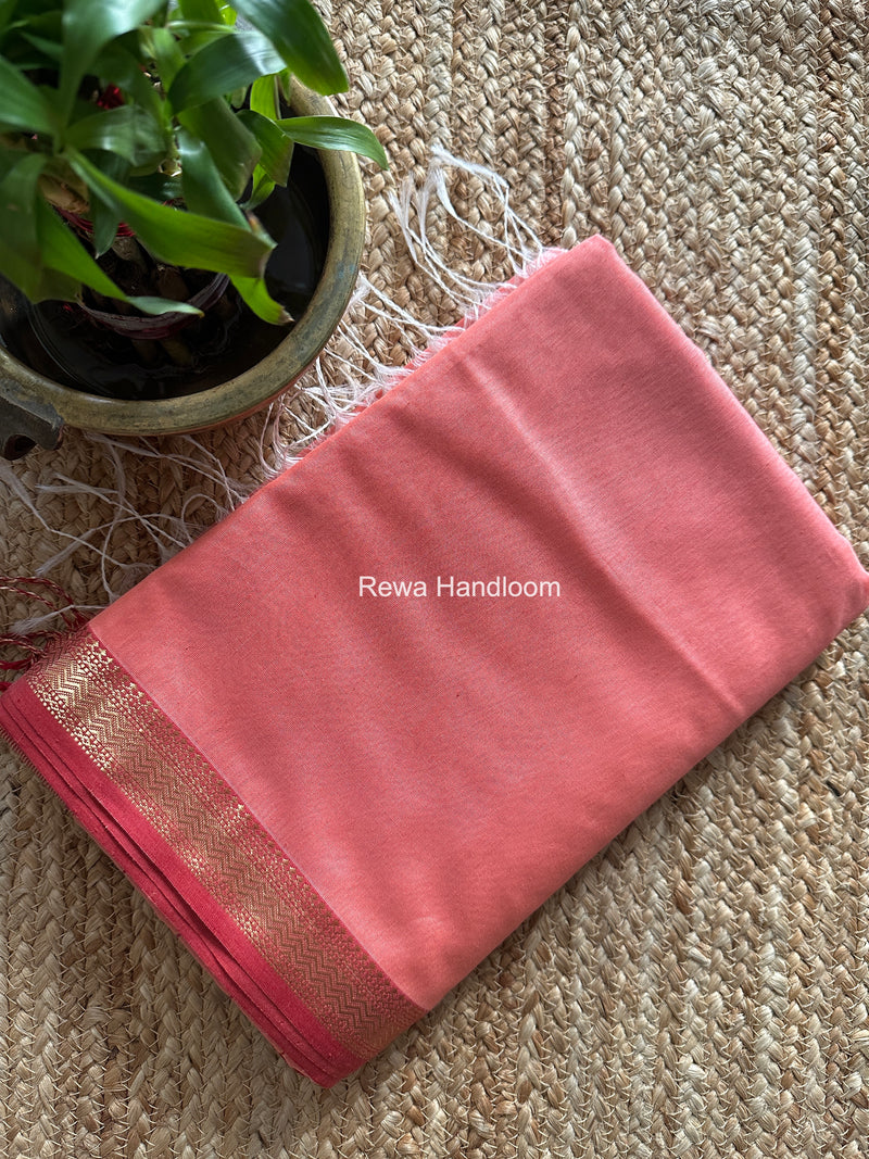 Maheshwari Peach Rewa Lehar Saree ZBS013