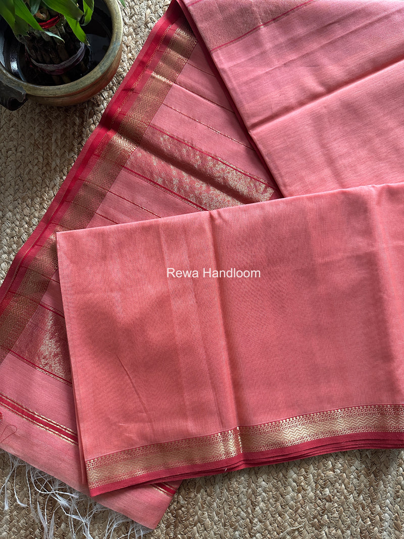 Maheshwari Peach Rewa Lehar Saree ZBS013