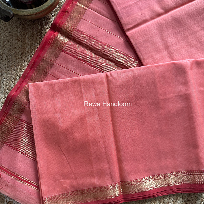 Maheshwari Peach Rewa Lehar Saree ZBS013