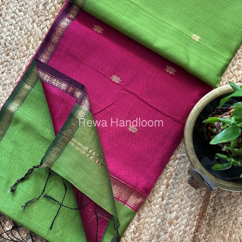  Zari Butti Maheshwari Saree