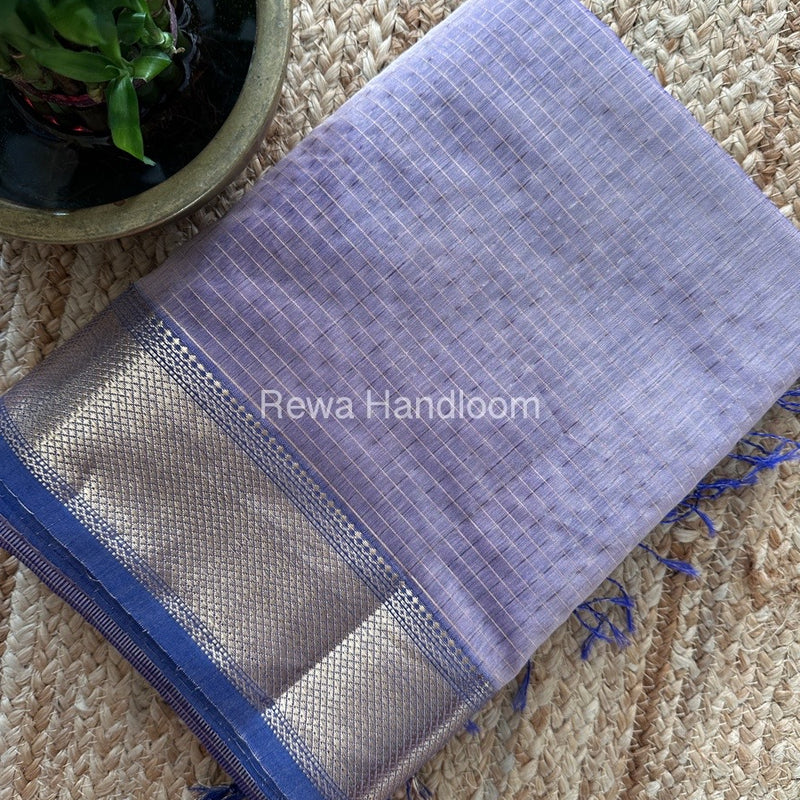 Maheshwari Light Onion Zari Checks Saree ZCHX265