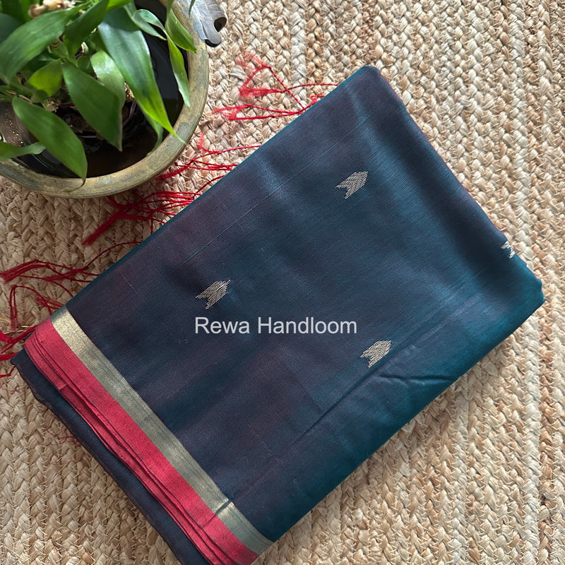 Bottle Green V Butti Maheshwari Saree VBS067