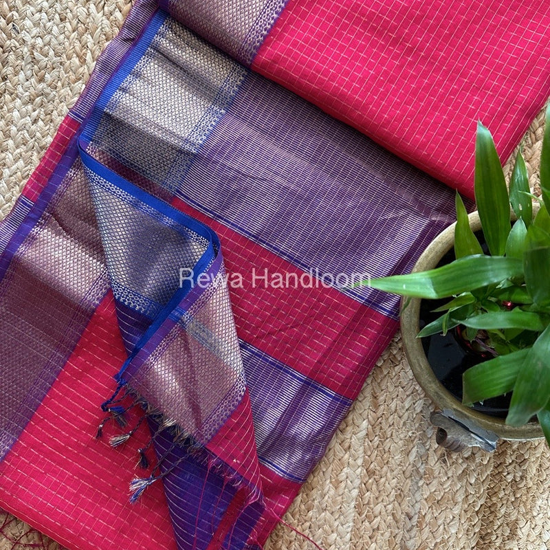 Maheshwari Zari Checks Saree