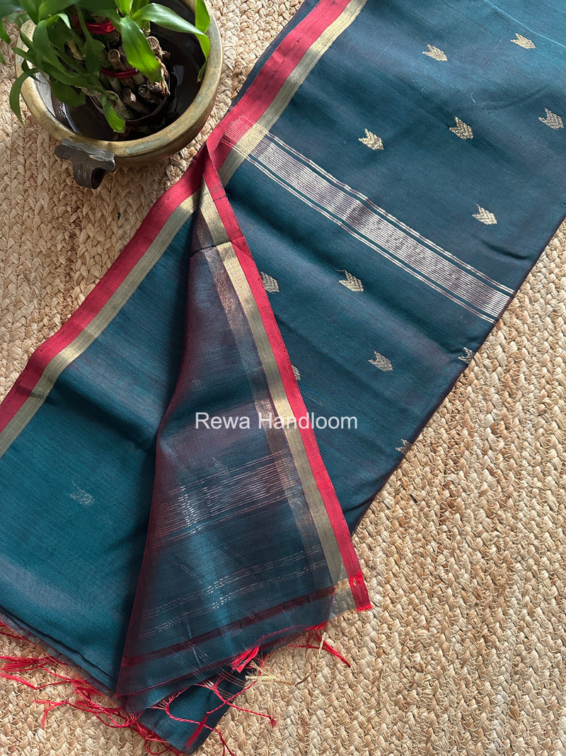 Bottle Green V Butti Maheshwari Saree VBS067