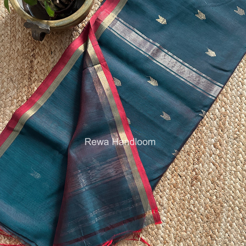 Bottle Green V Butti Maheshwari Saree VBS067