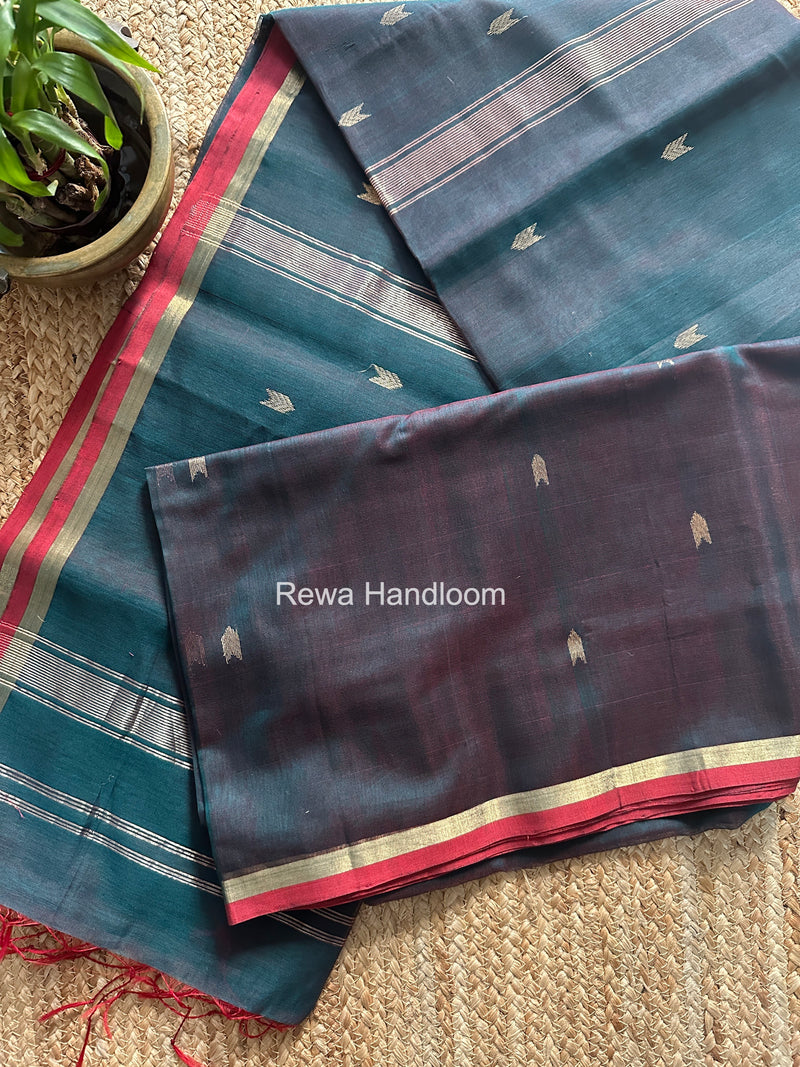 Bottle Green V Butti Maheshwari Saree VBS067