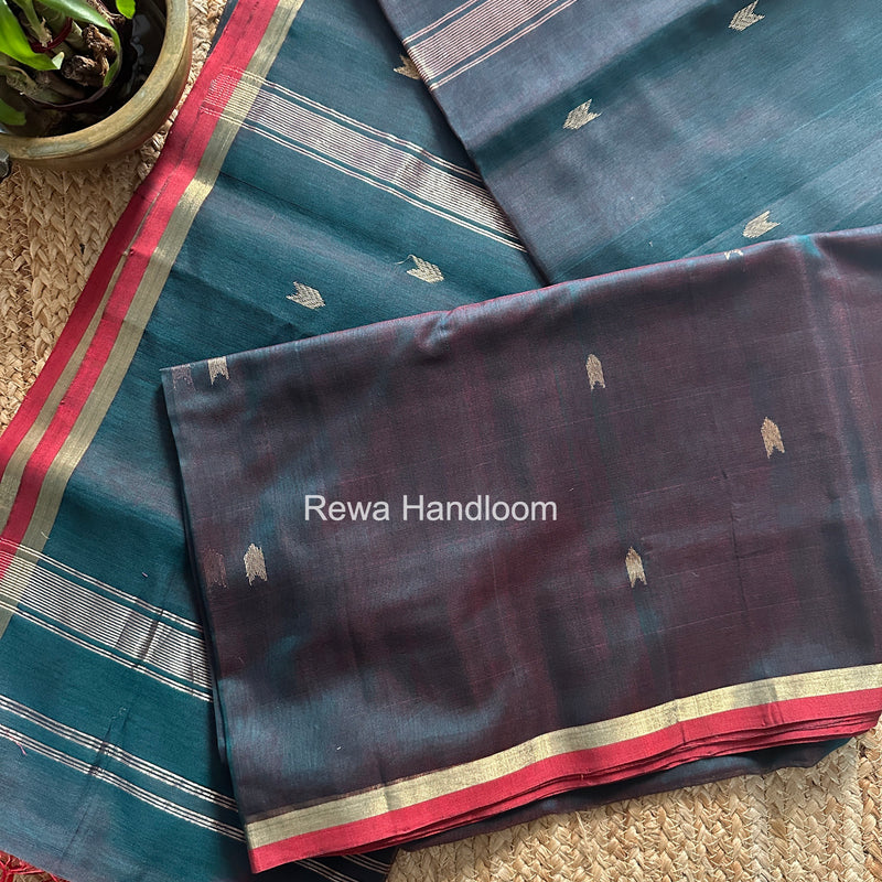 Bottle Green V Butti Maheshwari Saree VBS067