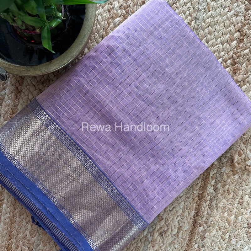 Maheshwari Light Onion Zari Checks Saree ZCHX262