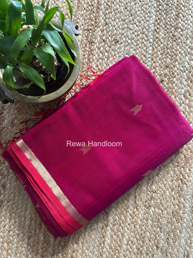Dark Magenta V Butti Maheshwari Saree VBS064