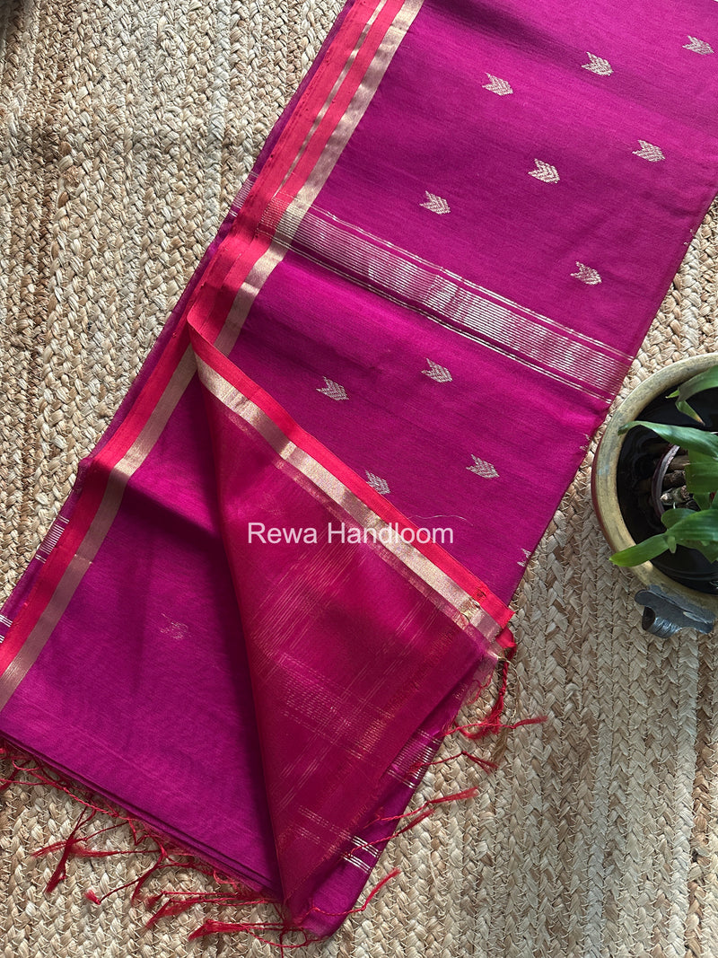 Dark Magenta V Butti Maheshwari Saree VBS064