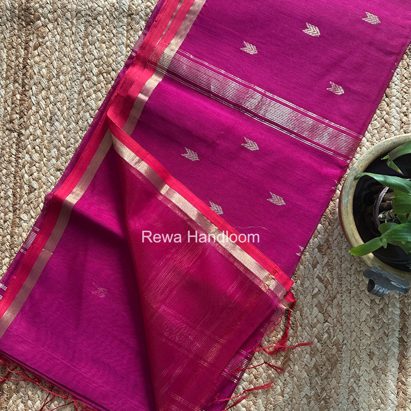 Dark Magenta V Butti Maheshwari Saree VBS064