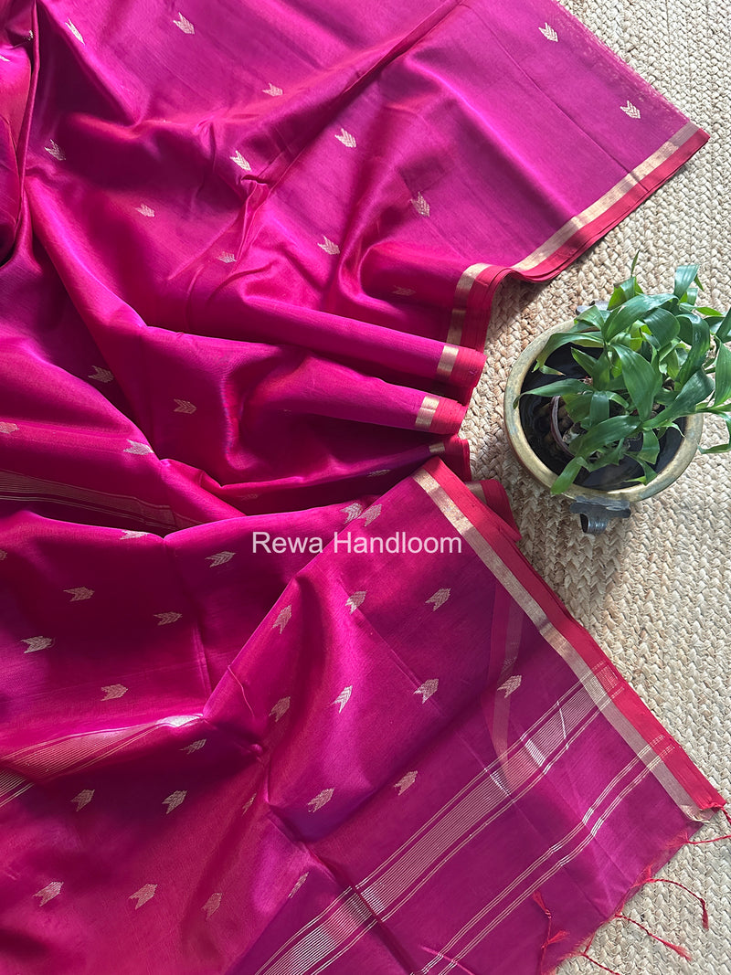 Dark Magenta V Butti Maheshwari Saree VBS064