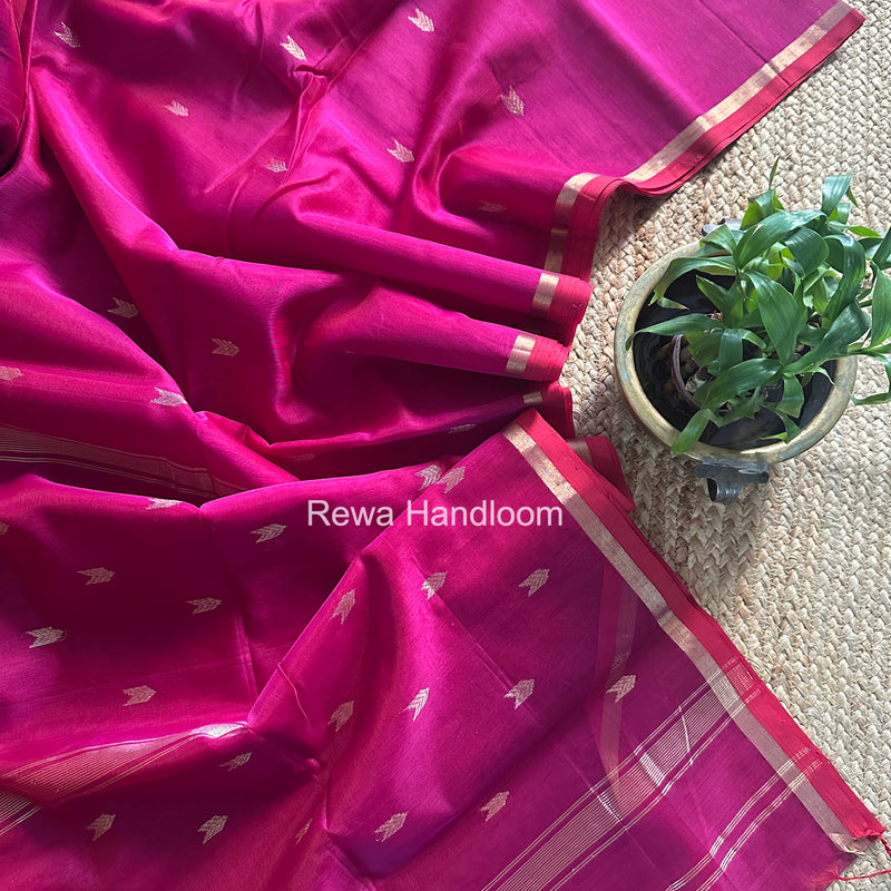 Dark Magenta V Butti Maheshwari Saree VBS064