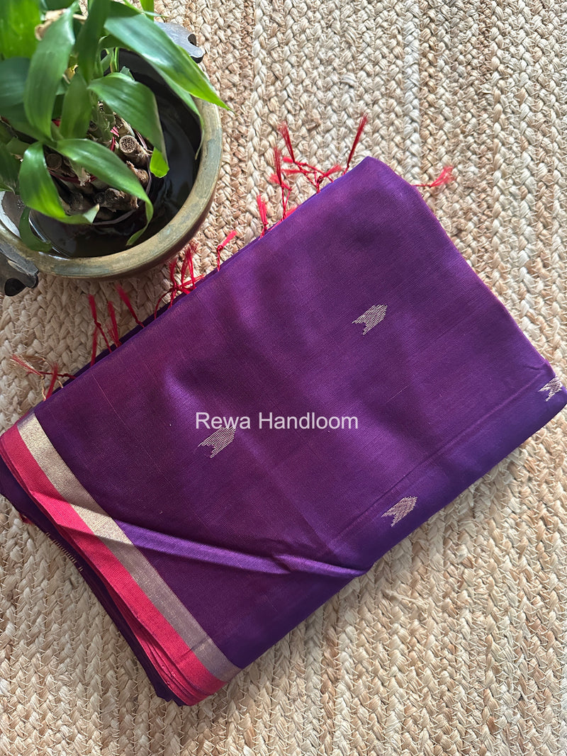 Purple V Butti Maheshwari Saree VBS068