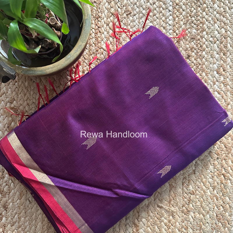Purple V Butti Maheshwari Saree VBS068