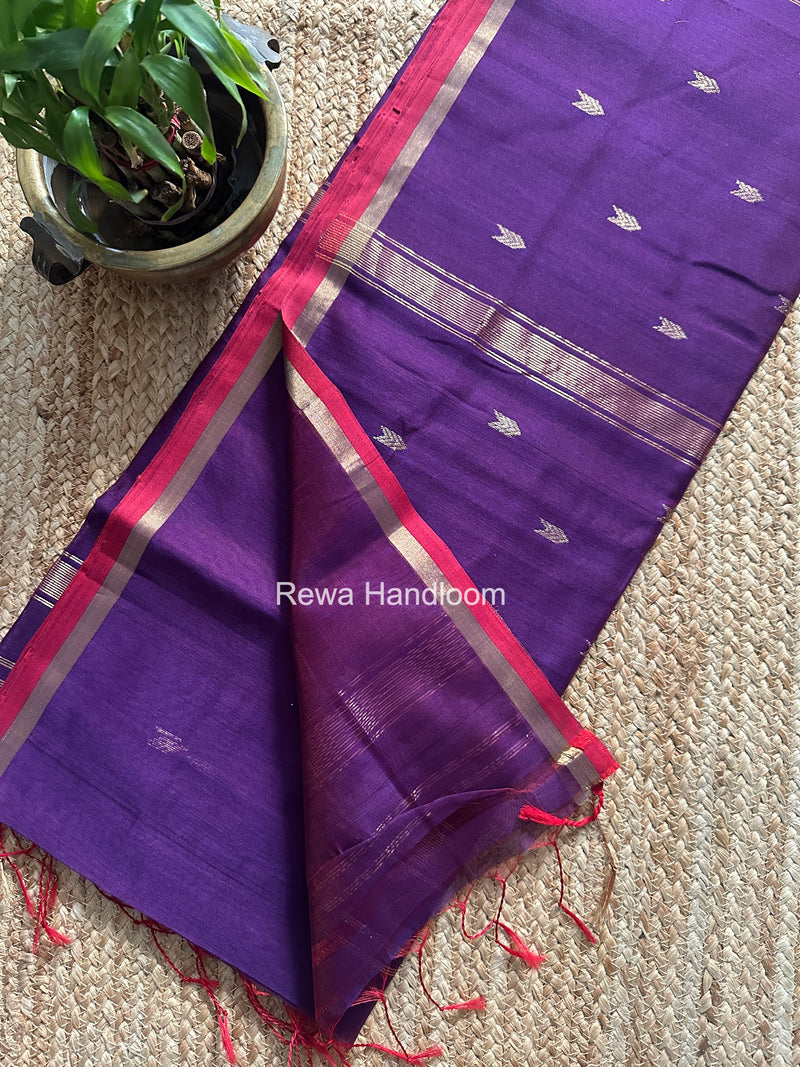 Purple V Butti Maheshwari Saree VBS068
