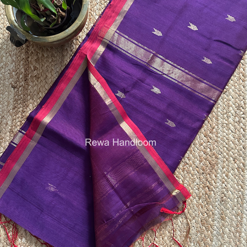 Purple V Butti Maheshwari Saree VBS068