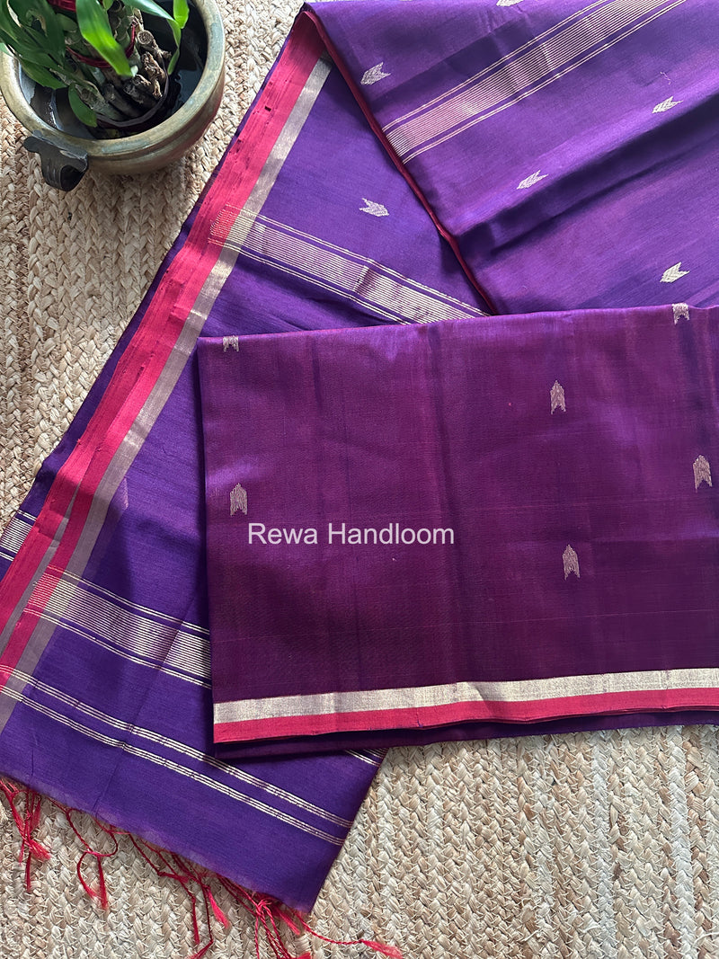 Purple V Butti Maheshwari Saree VBS068