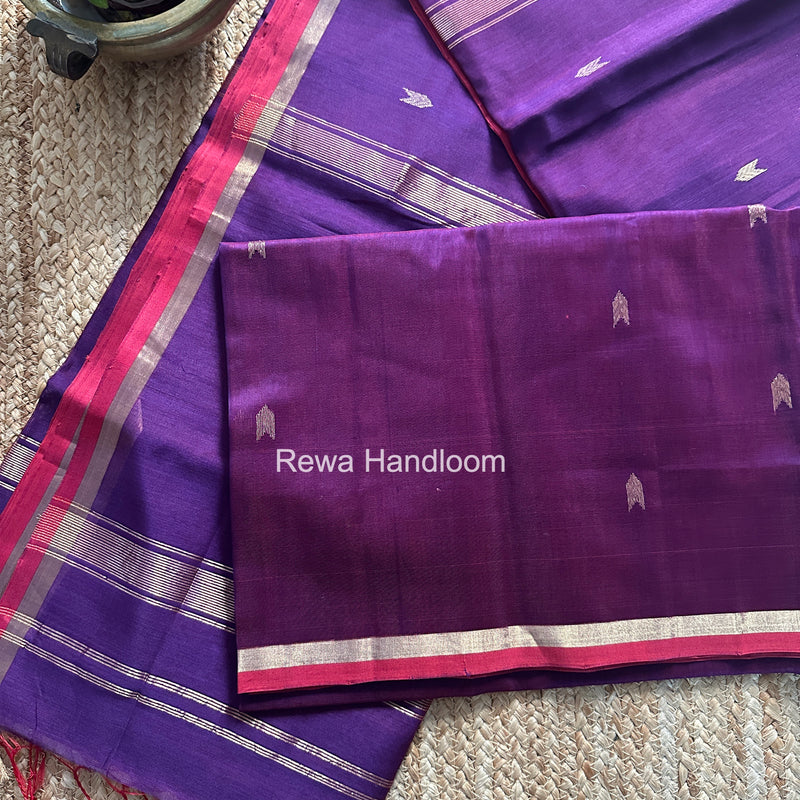 Purple V Butti Maheshwari Saree VBS068