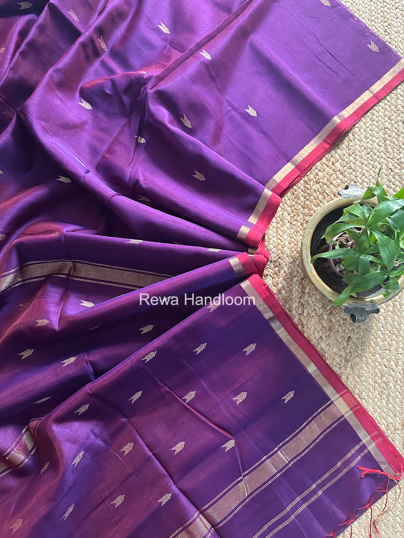 Purple V Butti Maheshwari Saree VBS068