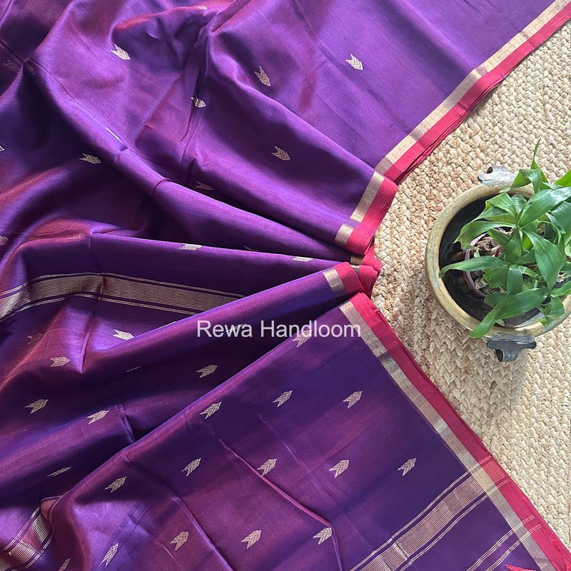 Purple V Butti Maheshwari Saree VBS068