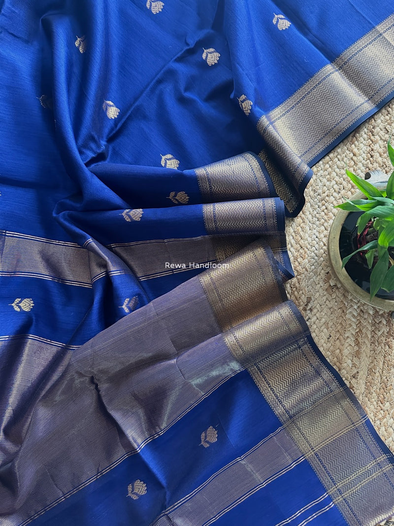 Maheshwari Blue Lotus Butta Saree LLBS018