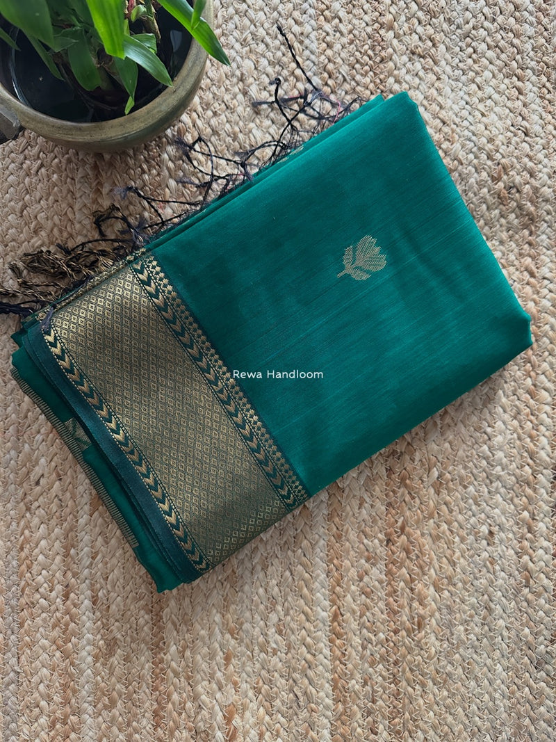 Maheshwari Green Lotus Butta Saree LLBS015