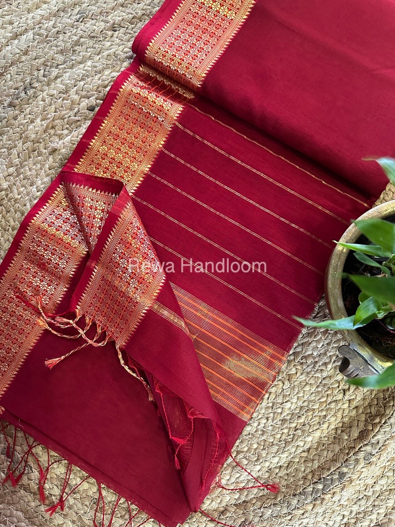 Maheshwari Zari Border Saree