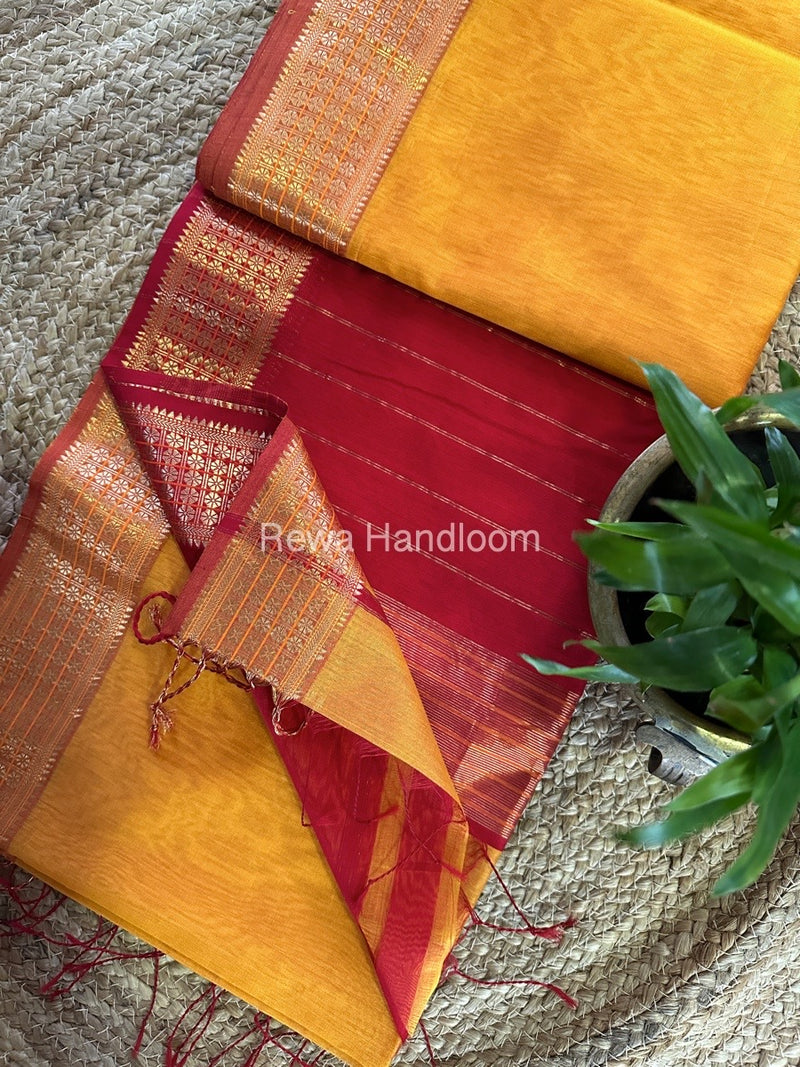 Maheshwari  Zari Border Saree