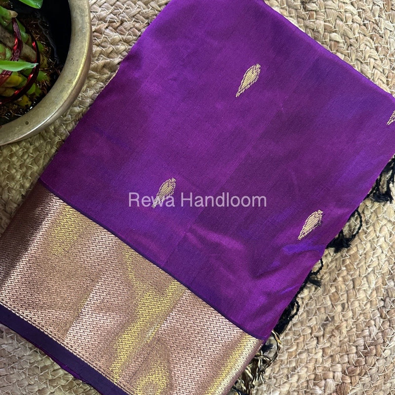 Maheshwari Purple Pure Silk Saree PS040