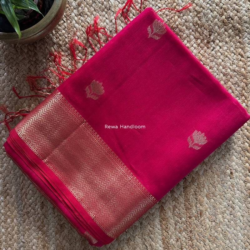 Maheshwari Rani Pink Lotus Butta Saree LLBS025