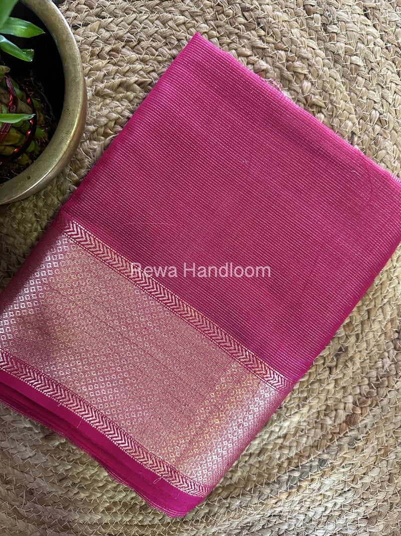 Exclusive Maheshwari Magenta Tissue Silk Saree ZTS0148