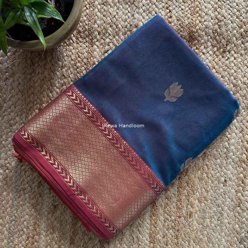 Maheshwari Deep Sea Green Lotus Butta Saree LLBS028