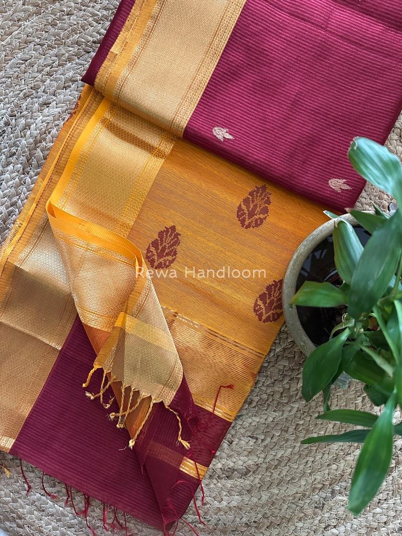 Maheshwari Butta Pallu Silk Saree