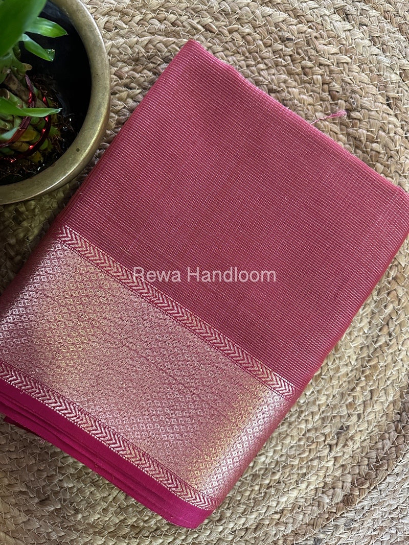 Exclusive Maheshwari Rani Pink Tissue Silk Saree ZTS0147