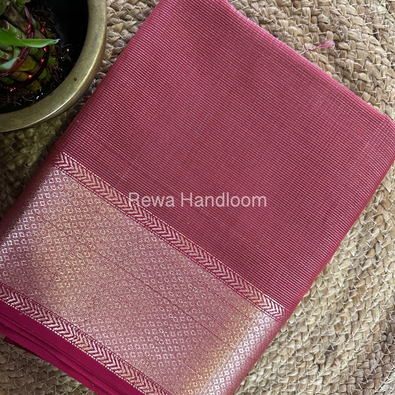 Exclusive Maheshwari Rani Pink Tissue Silk Saree ZTS0147