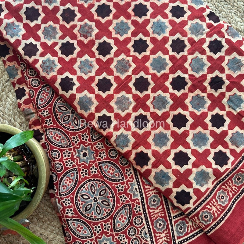  Ajark Print Cotton Saree 