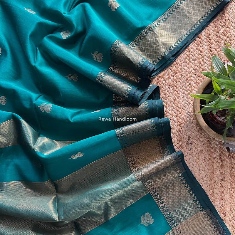 Maheshwari Sea Green Lotus Butta Saree LLBS020