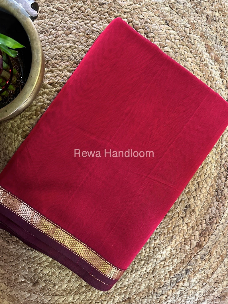 Maheshwari Red Gichha Pallu Saree GP063