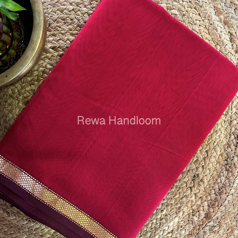 Maheshwari Red Gichha Pallu Saree GP063