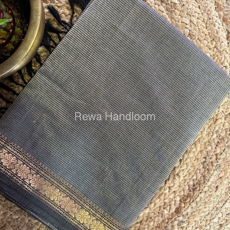 Maheshwari Grey Garbha Reshami Silk Saree GS213