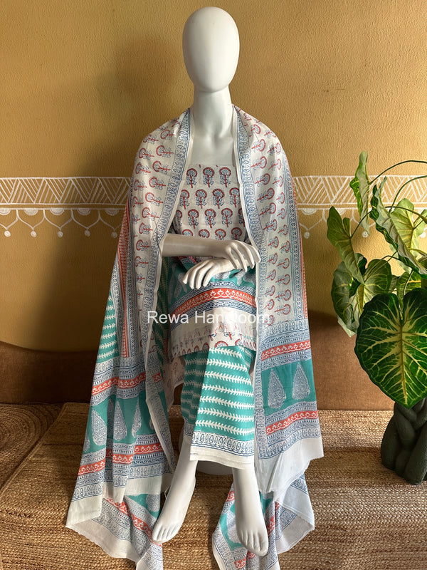 Indigo Bagh Print Suit