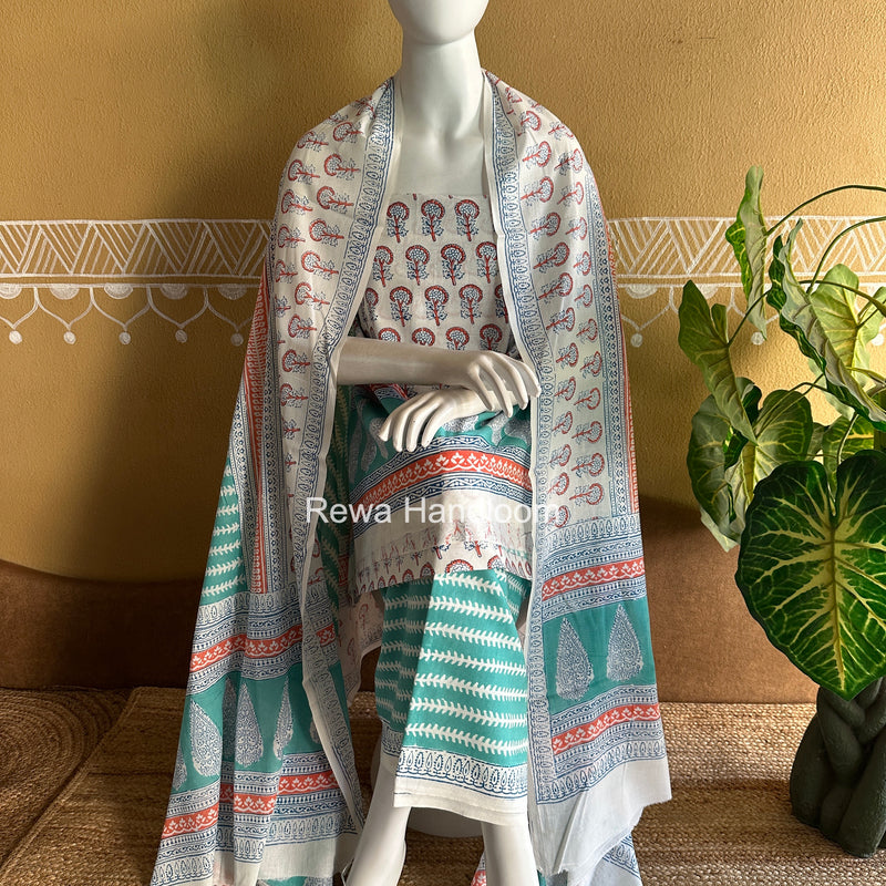 Indigo Bagh Print Suit