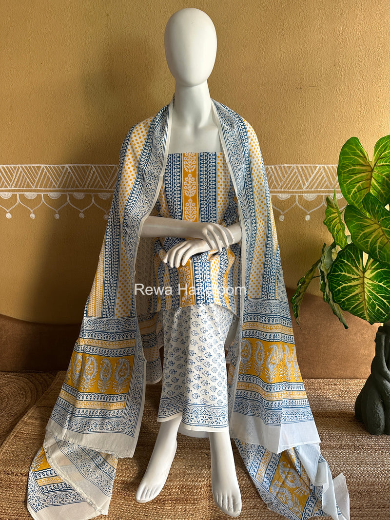 Indigo Bagh Print Suit