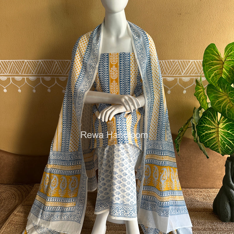 Indigo Bagh Print Suit